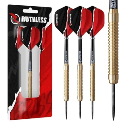 Afbeelding van RUTHLESS Eagles Messing dartpijlen set met stalen punt en ringvormig ontwerp, inclusief stelen (D0455)