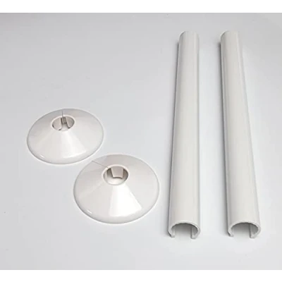 Afbeelding van Witte Radiator Pijphoezen Greenedhouse SnapFit 2 Pack 200mm Lange 15mm Pijp Centrale Verwarming Clip Op Covers Snappit