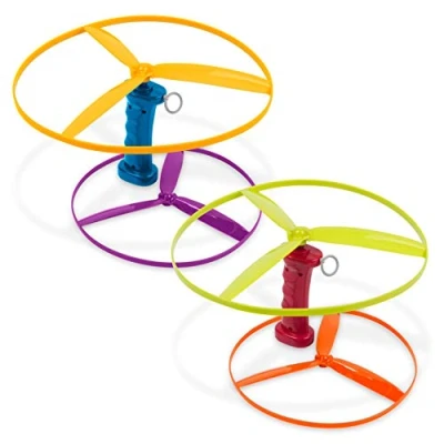 Afbeelding van Battat BT2639Z Skyrocopter Vliegend speelgoed met 2 Launchers &amp; 4 schijven voor kinderen vanaf 3 jaar en ouder (6 stuks), 10, Multi kleuren