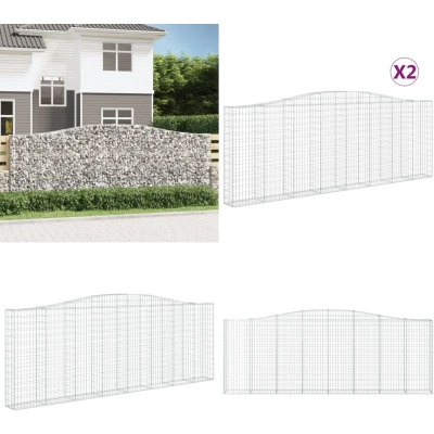 Afbeelding van vidaXL Schanskorven 2 st gewelfd 400x30x140/160 cm ijzer