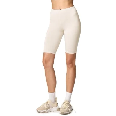 Afbeelding van Merry Style MS MS10 145 LE Dames Leggings Sport Vrijetijdsbroek Kort Viscose Sporbroek Yogabroek Ecru XS