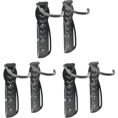 Afbeelding van Relaxdays 6x fiets ophangsysteem fietsbeugel muur tot 25 kg zwarte fietshouder wand