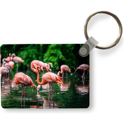 Afbeelding van Sleutelhanger Flamingo Tropisch Vogel Water Roze Uitdeelcadeautjes Plastic