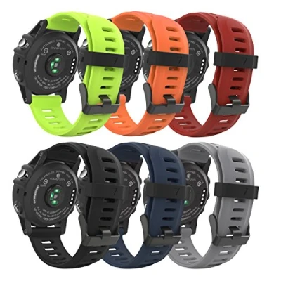 Afbeelding van MoKo Watch Band Compatible with Fenix 3/Fenix 3 HR/Fenix 5X/5X Plus/D2 Delta PX/D2 Charlie/Tactix Charlie/Descent Mk1/Quatix 3, [6PACK] Soft Silicone Replacement Strap Multi Color A