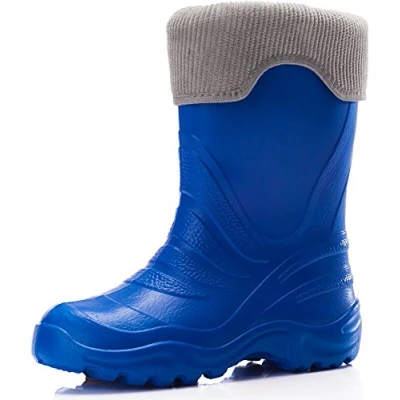 Afbeelding van Ladeheid Kinderen Meisje Jongen Lichtgewicht EVA Thermo Rubberen Regenlaarzen LA 861 (Blauw2727c/Grijs, 28/29 EU)