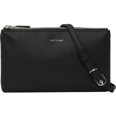 Afbeelding van Matt &amp; Nat Triplet Purity Dames Crossbodytas Zwart