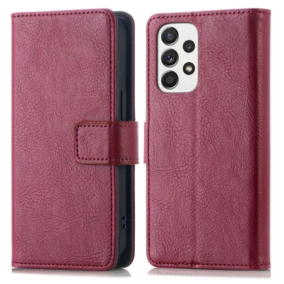 Afbeelding van Samsung Galaxy A33 Hoesje Kunstleder iMoshion Bookcase Donkerrood Telefoonhoesje