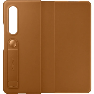 Afbeelding van Samsung Galaxy Z Fold 3 Hoesje Echt leder Bookcase Bruin Telefoonhoesje