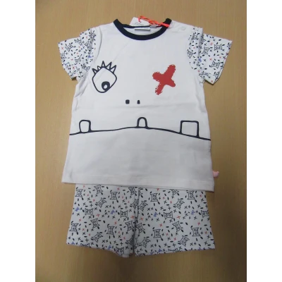 Afbeelding van Noukie&#039;s Pyjama Jongens Zomer draak Gebroken wit / marine rood 1 jaar 80