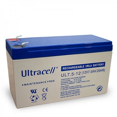 Afbeelding van Ultracell UL7.5 12 loodbatterij volt met 7,5 Ah en 4,8 mm contacten