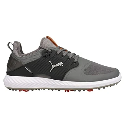 Afbeelding van puma Mens Ignite Pwradapt Caged Golf Shoe, Quiet Shade Bronze Black, 9.5 US
