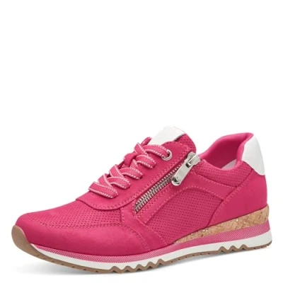 Afbeelding van Marco Tozzi Sneakers laag, Dames, Maat: 36, Pink Imitatieleer/ textiel