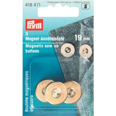 Afbeelding van Prym 416471 Bottoni magnetici, 19 mm, colore: oro