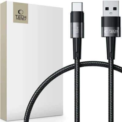 Afbeelding van TECH PROTECT ULTRABOOST TYPE C KABEL 66W/6A 50CM GRIJS