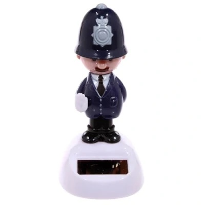 Afbeelding van Puckator ff66 Engelse politiefiguur zonne energie kunststof donkerblauw/zwart/roze/grijs 5,5 x 5 10,5 cm