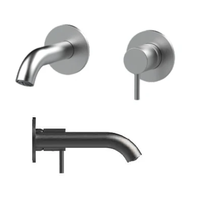 Afbeelding van SB Round 316 inbouw wastafelmengkraan Gun Metal PVD 102mm