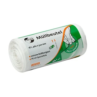 Afbeelding van Vuilniszakken DEISS FIRST PLUS wit 18 L, 50 stuks