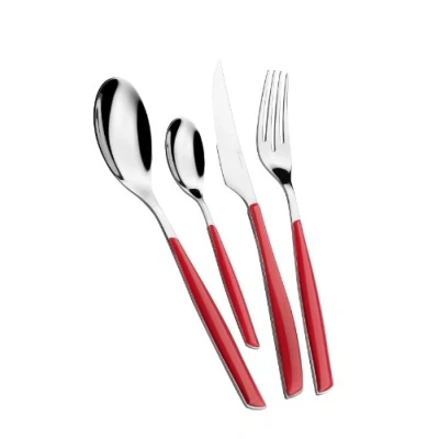 Afbeelding van Bugatti GL3U 021F00/4 Glamour tafelservies, SAN/staal, 16 x 23 3 cm, rood, 4 delig