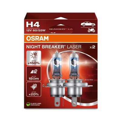 Afbeelding van OSRAM 4062172387477 Halogeenlamp Night Breaker Laser Next Generation H4 60/55 W 12 V