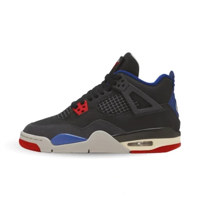 Afbeelding van Jordan AIR 4 Retro Sneakers hoog, Maat: 42.5, Black/fire red/deep royal blue/dark smoke grey/tech grey Schoenen
