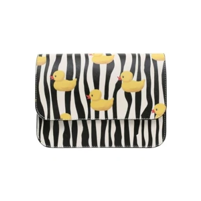 Afbeelding van DOGO Femme Cuir Vegan Bleu Foncé Fait Main et Mode Sac à And Wonders How It All Turns Out Motif