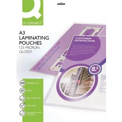 Afbeelding van Q connect Lamineeretui A3 2x 125 Micron 25 Stuks Lamineerhoes