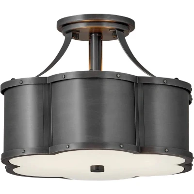 Afbeelding van Hinkley LED Plafondlamp Chance 2X E27 Max 60W Dimbaar Blackened Brass