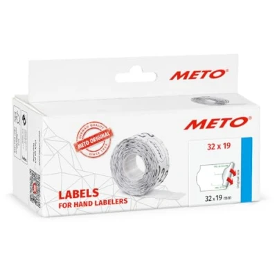 Afbeelding van Meto Prijsaanduiding etiketten voordruk « prix au kg/litre article » (32x19 mm, 2 regels, 5.000 prijsetiketten, wit, permanent