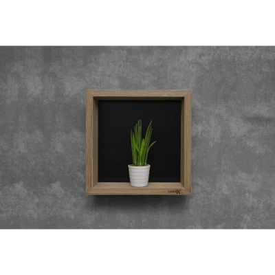 Afbeelding van Looox Wood inbouwnis badkamer old grey/zwart WBOX30MZ