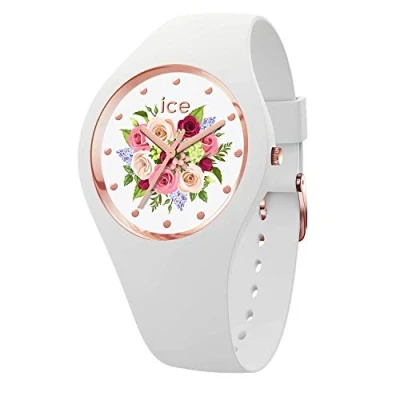 Afbeelding van ICE Watch flower White bouquet Wit dameshorloge met siliconen armband 017575 (Maat S)