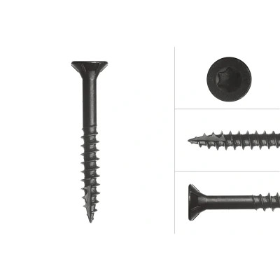 Afbeelding van Zwarte Schroeven Verzinkt 6 x 50 mm Torx 25 met Snijpunt Stuks