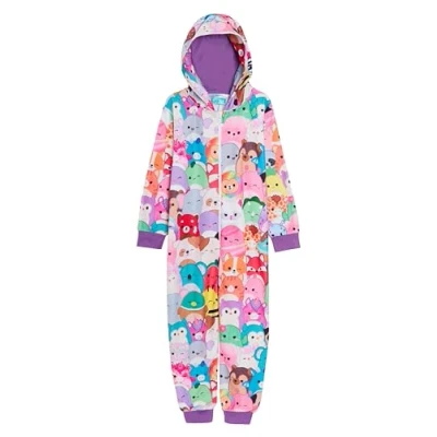 Afbeelding van Squishmallows Meisjes Onesie Warm Fleece All in One Squish Squad Pyjama Kinderen Pjs Loungewear, Meerkleurig, 13 jaar