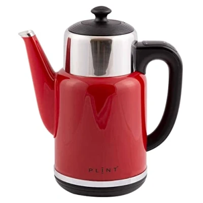 Afbeelding van PLINT A/S original ROOD Retro regelbare waterkoker met geïntegreerde warmhoudkan inhoud 1,7 liter Dubbelwandige temperatuurregeling BPA vrij temperatuur 60 75 90 en 100 graden warmhoudfunctie model 2023