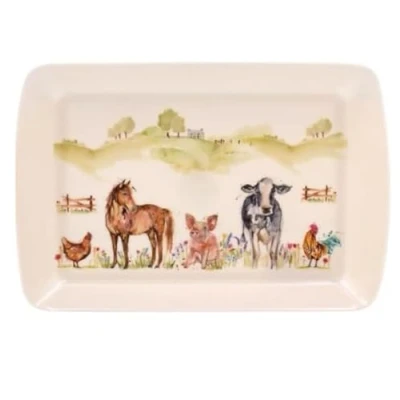 Afbeelding van Lesser &amp; Pavey Brits ontworpen Dienblad voor meerdere toepassingen in huis Dienbladen eten serveren of drinken Farmyard Small Serveer Tray Macneil Studios