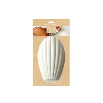 Afbeelding van ScrapCooking Madeleine bakvorm XXL, antiaanbaklaag, gigantische madeleine, 26 cm, metalen vorm, geschikt voor oven en vriezer, bakvorm, cake, beige, 1299