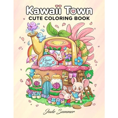 Afbeelding van Kawaii Town: Coloring Book with Cute Animals, Tiny Buildings, and Playful Scenes for Stress Relief Relaxation