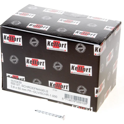 Afbeelding van Kelfort schroefnagel gedraaid met platte gladeeldraade kop verzinkt 3.8 x 50mm