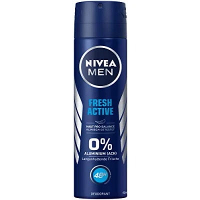 Afbeelding van Nivea Men 81600 Fresh Active deospray 150 ml, deodorant zonder aluminium met verfrissende formule, 48 uur bescherming, verzorgt de huid, 1 stuk