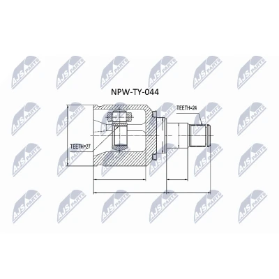 Afbeelding van Homokineet reparatie set, aandrijfas NTY NPW TY 044