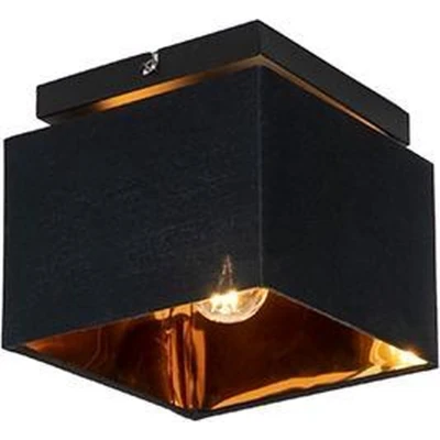 Afbeelding van QAZQA Moderne plafondlamp zwart met goud VT 1