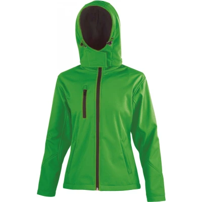 Afbeelding van Result Core Ladies Tx Performance Hooded Soft Shell Jacket R230F Vivid Green / Black L
