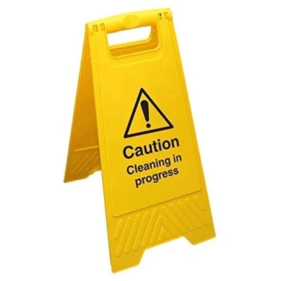 Afbeelding van VSafety Voorzichtigheid Reinigen In Progress Geel Floor Sign