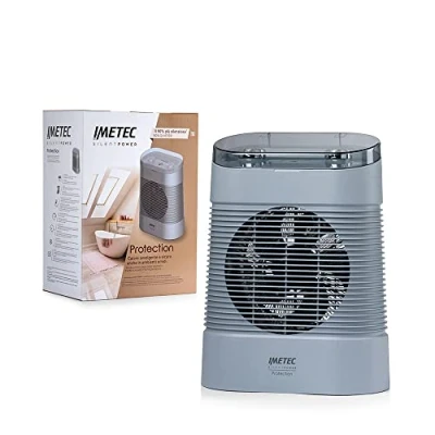 Afbeelding van Imetec Silent Power Protection Stille thermoventilator, 2100 W, met programmeerbare uitschakeltimer, instelbare temperatuur, 4 standen, kamer en veiligheidsthermostaat antivriesfunctie.