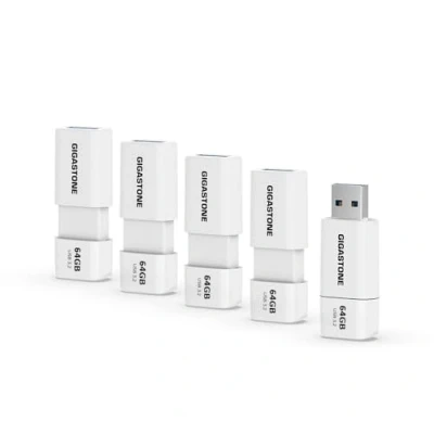 Afbeelding van Gigastone 64GB 5 pack USB 3.1 Flash Drive Z60, glanzend blauw, donkerblauw, Thumb Memory Stick, in en uittrekbaar, lees schrijfsnelheid tot wel 40/15 MB/s