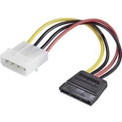 Afbeelding van Renkforce Stroom Adapter [1x IDE stroomstekker 4 polig 1x SATA stroombus] 0.12 m Zwart, Rood, Geel