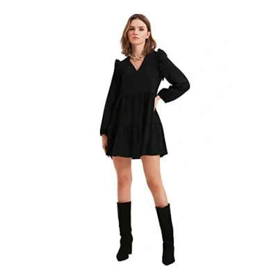 Afbeelding van Trendyol Kaki Gesmokte Super Mini Geweven Jurk Twoaw22El0762