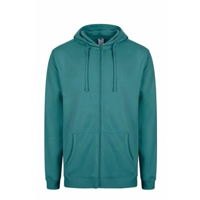 Afbeelding van Mukua SF270U Sweatshirt met ritssluiting en capuchon, uniseks, groenblauw, maat 3XL, Blauwgroen, 3XL