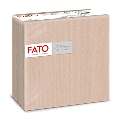 Afbeelding van Fato Droge papieren servetten, airlaid, stof effect, verpakking met 50 afmetingen 40 x gevouwen in 4, kleur cappuccino