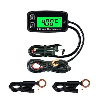 Afbeelding van Runleader RL TM004 Celsius temperatuur thermometer met dubbele temp sensor backlit display voor ATV UTV dirtbike motobike motorfiets buitenboordmotoren snowmobile pitbike PWC marine boot waterdicht