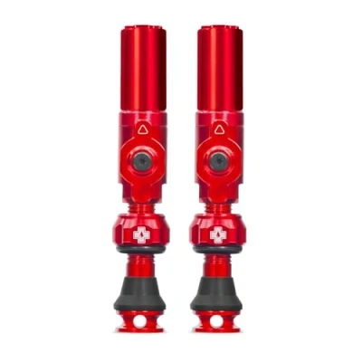 Afbeelding van Muc Off Big Bore Hybrid Tubeless Valves, Red 45mm Precision Engineered Dust Caps for Bikes with Revolutionary Airflow Technology Schrader Valve MTB/Road/Gravel